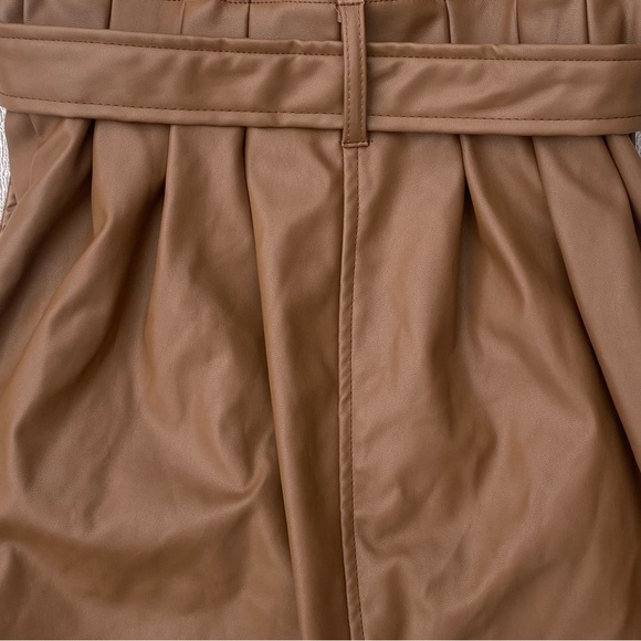 DO+BE Faux Leather Skirt Tan Size Small NWT - Picture 7 of 13